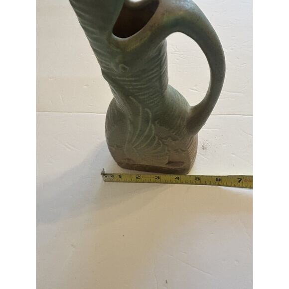 Niloak American Pottery Pitcher 1940s Eagle Stars Celadon Green Art Deco Vase - Picture 11 of 16